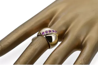 14K Yellow gold Amethyst Ring Vintage style vrc036y